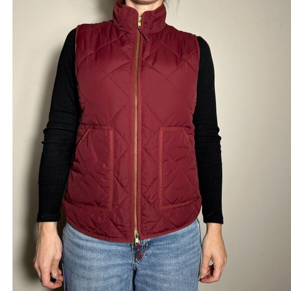 J Crew Jackets & Blazers - J Crew Red Classic Quilted Puffer Vest Size Medium